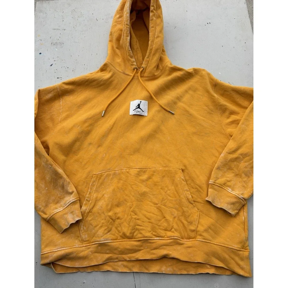 Men's Air Jordan Hoodie Yellow Jumpman 2XL Icon Bulls NBA Dunk Chicago Flight